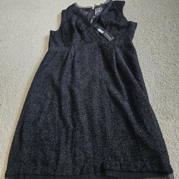 Coco & Tashi NWT Faux Wrap Textured Black Dress – Size Large XL - Picture 1 of 11